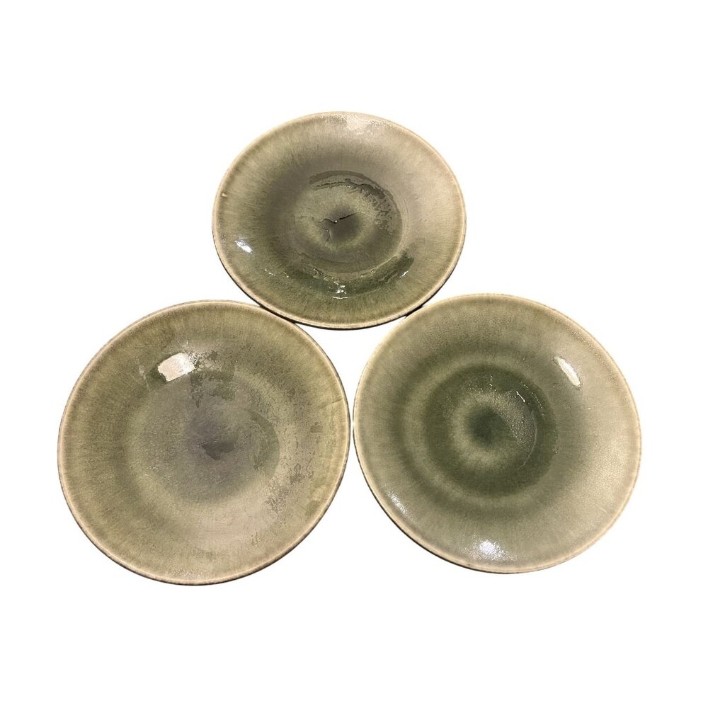 Jars France Samoa Vert Salad Dessert Plates 7-3/4" Set of 3